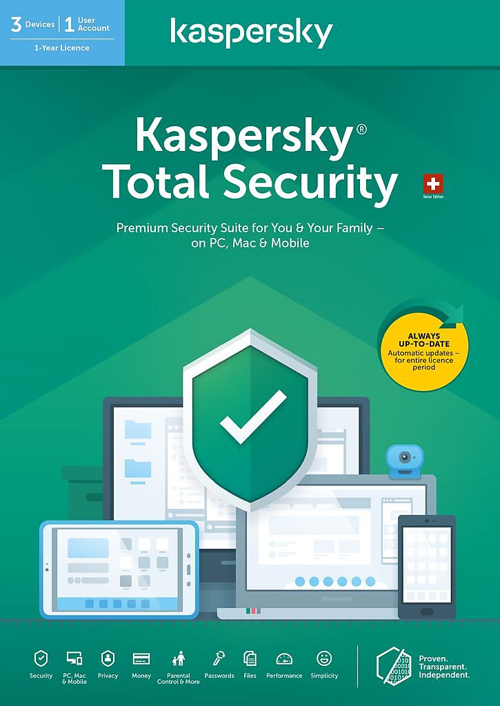 Kaspersky Total Security (3 PC) [PC/Mac/Android] (D/F/I)