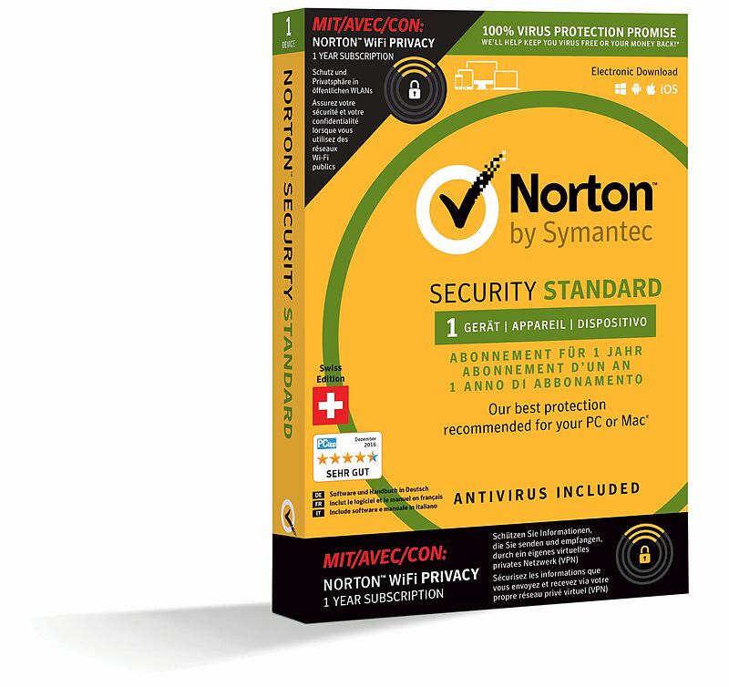Norton Security 3.0 with WiFi 1 Device [PC/Mac/Android/iOS] (D/F/I)